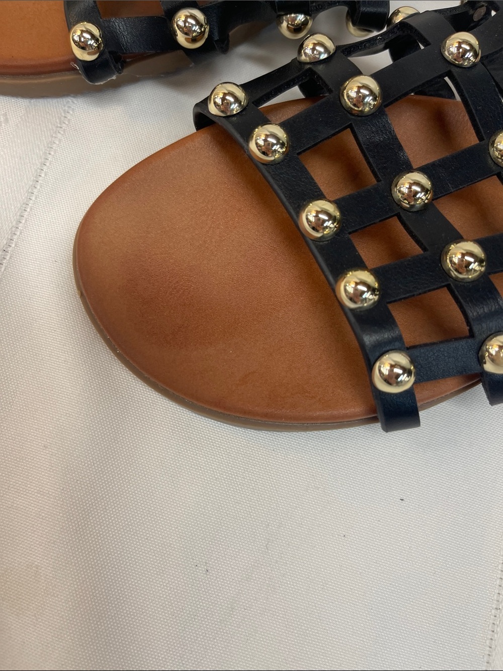 Steve Madden Black Studded Woven Slide Sandals Sz 6.5 - Picture 5 of 16